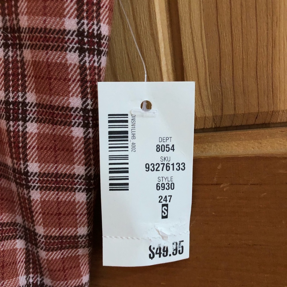 Aeropostale Plaid salmon pink dress, spaghetti straps
